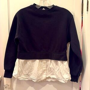 Zara black sweatshirt with attached white shirt